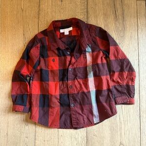 Burberry Children kids long sleeve button down plaid shirt